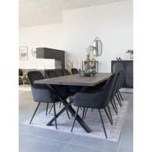 Armlehnstuhl >Harbo< (2er-Set) in Schwarz, Velour -...