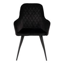 Armlehnstuhl >Harbo< (2er-Set) in Schwarz, Velour - 57x87x65cm (BxHxT)