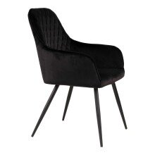 Armlehnstuhl >Harbo< (2er-Set) in Schwarz, Velour - 57x87x65cm (BxHxT)