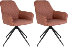 Armlehnstuhl >Harbo< in Braun, Vintagelederoptik -...