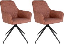 Armlehnstuhl >Harbo< in Braun, Vintagelederoptik - 56x89x62cm (BxHxT)