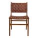 Holzstuhl >Perugia< (2er-Set) in Braun, Leder - 51x87x53cm (BxHxT)