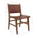Holzstuhl >Perugia< (2er-Set) in Braun, Leder - 51x87x53cm (BxHxT)
