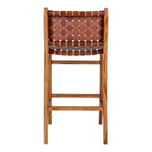 Barhocker >Perugia< in Braun, Leder - 46x101x45,5cm (BxHxT)