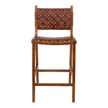 Barhocker >Perugia< in Braun, Leder - 46x101x45,5cm...