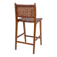 Barhocker >Perugia< in Braun, Leder - 46x101x45,5cm (BxHxT)