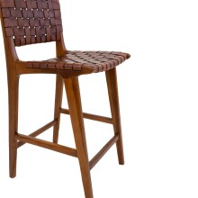 Barhocker >Perugia< in Braun, Leder - 46x101x45,5cm (BxHxT)