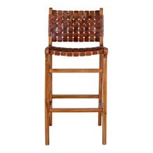 Barhocker >Perugia< in Braun, Leder - 46x101x45,5cm (BxHxT)