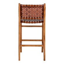 Barhocker >Perugia< in Braun, Leder - 46x101x45,5cm (BxHxT)