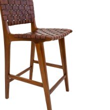 Barhocker >Perugia< in Braun, Leder - 46x101x45,5cm (BxHxT)