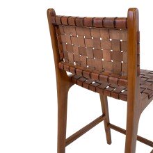 Barhocker >Perugia< in Braun, Leder - 46x101x45,5cm (BxHxT)