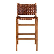 Barhocker >Perugia< in Braun, Leder - 46x101x45,5cm (BxHxT)