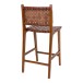 Barhocker >Perugia< in Braun, Leder - 46x101x45,5cm (BxHxT)