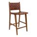 Barhocker >Perugia< in Braun, Leder - 46x101x45,5cm (BxHxT)