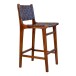 Barhocker >Perugia< in Natur / Schwarz, Leder - 46x101x45,5cm (BxHxT)
