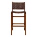 Barhocker >Perugia< in Natur / Schwarz, Leder - 46x101x45,5cm (BxHxT)