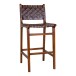 Barhocker >Perugia< in Natur / Schwarz, Leder - 46x101x45,5cm (BxHxT)