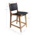 Barhocker >Perugia< in Natur / Schwarz, Leder - 46x101x45,5cm (BxHxT)