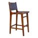 Barhocker >Perugia< in Natur / Schwarz, Leder - 46x101x45,5cm (BxHxT)