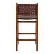 Barhocker >Perugia< in Natur / Schwarz, Leder - 46x101x45,5cm (BxHxT)