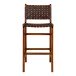 Barhocker >Perugia< in Natur / Schwarz, Leder - 46x101x45,5cm (BxHxT)
