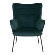 Relaxsessel >Glasgow< in Grün, Velour - 70x98x79cm (BxHxT)