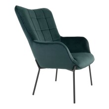 Relaxsessel >Glasgow< in Grün, Velour - 70x98x79cm (BxHxT)