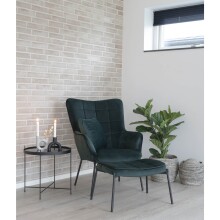 Relaxsessel >Glasgow< in Grün, Velour - 70x98x79cm (BxHxT)