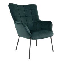 Relaxsessel >Glasgow< in Grün, Velour - 70x98x79cm (BxHxT)