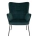 Relaxsessel >Glasgow< in Grün, Velour - 70x98x79cm (BxHxT)