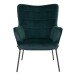 Relaxsessel >Glasgow< in Grün, Velour - 70x98x79cm (BxHxT)