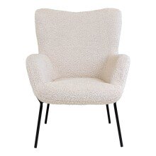 Relaxsessel >Glasgow< in Weiss, Stoff - 70x98x79cm (BxHxT)