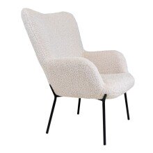 Relaxsessel >Glasgow< in Weiss, Stoff - 70x98x79cm (BxHxT)