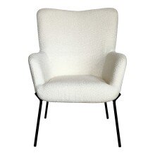 Relaxsessel >Glasgow< in Weiss, Stoff - 70x98x79cm (BxHxT)