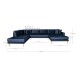 Wohnlandschaft >Lido< in Dunkelblau, Velour - 370x76x220cm (BxHxT)