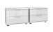 Nachtschrank >Danzig< (2er-Set) in WEISS + GLAS WEISS - 104x40x38cm (BxHxT)