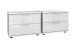 Nachtschrank >Danzig< (2er-Set) in WEISS + GLAS WEISS - 104x40x38cm (BxHxT)