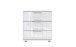 Nachtschrank >Danzig< in WEISS + GLAS WEISS - 52x58x38cm (BxHxT)