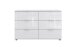 Schubkastenkommode >Danzig< in WEISS + GLAS WEISS - 130x83x41cm (BxHxT)