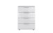 Nachtschrank >Danzig< in WEISS + GLAS WEISS - 52x74x38cm (BxHxT)