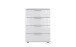 Nachtschrank >Danzig< in WEISS + GLAS WEISS - 52x74x38cm (BxHxT)