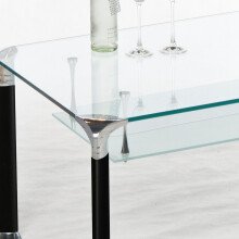 Alberto Couchtisch: Modernes Design aus Sicherheitsglas & Metall, 100x42x60cm, mit 2 Ablagen, Einfach zu montieren, Stilvoll & Praktisch