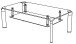 Alberto Couchtisch: Modernes Design aus Sicherheitsglas & Metall, 100x42x60cm, mit 2 Ablagen, Einfach zu montieren, Stilvoll & Praktisch