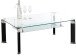 Alberto Couchtisch: Modernes Design aus Sicherheitsglas & Metall, 100x42x60cm, mit 2 Ablagen, Einfach zu montieren, Stilvoll & Praktisch