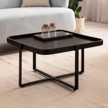 Couchtisch Sofatisch Massivholz Schwarz 65x65x35 cm...