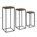 Sheesham Massivholz Blumentisch 3er Set Satztisch Säulentisch Dekosäule