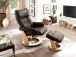 Relaxsessel >Montreal< mit Hocker Leder, TV Sessel Belastbarkeit bis 130 Kg, Braun