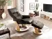 Relaxsessel >Montreal< mit Hocker Leder, TV Sessel Belastbarkeit bis 130 Kg, Braun
