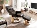 Relaxsessel >Montreal< mit Hocker Leder, TV Sessel Belastbarkeit bis 130 Kg, Braun