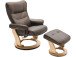 Relaxsessel >Montreal< mit Hocker Leder, TV Sessel Belastbarkeit bis 130 Kg, Braun